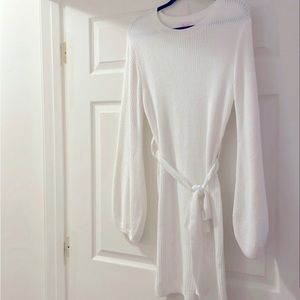 White boutique sweater dress